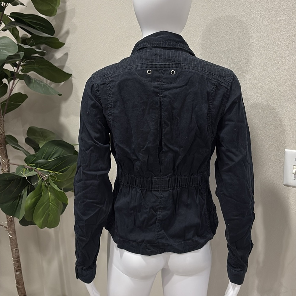 Athleta Black Zipper Moto Zip Jacket Size XS Lightweight Stretch Cotton Stretch - Picture 14 of 15